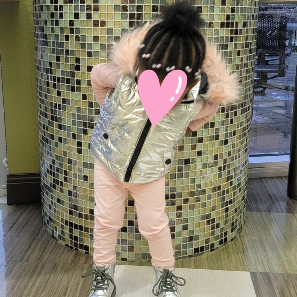 Urban Republic Silver Hooded Vest - 2T